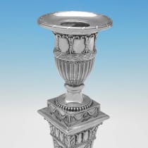 Antique Sterling Silver Candlesticks - Thomas Bradbury & Sons, hallmarked in 1896 London - Victorian - Thumbnail 4