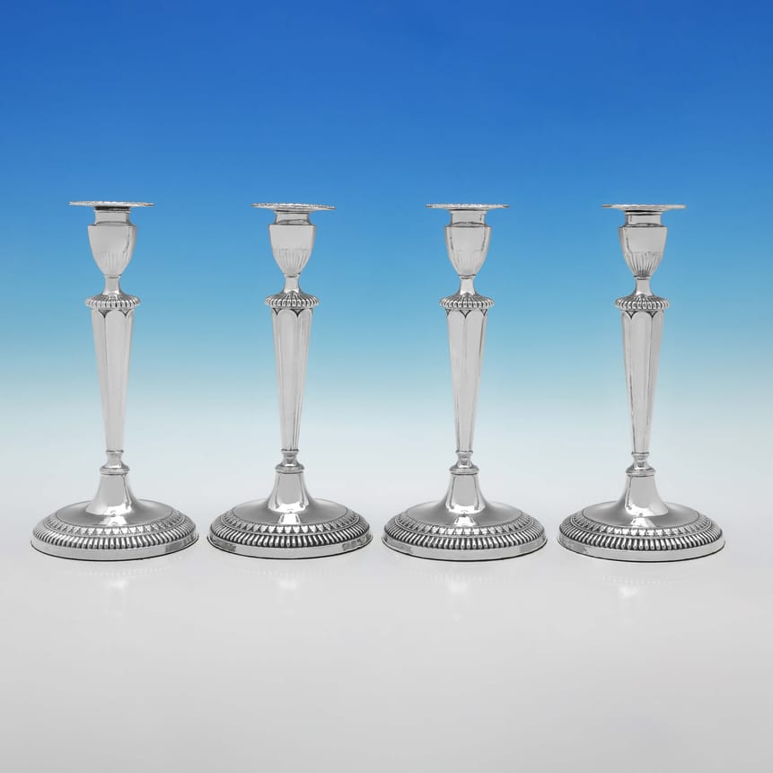 Antique Old Sheffield Plate Candlesticks - Unknown Made Circa 1800 Unknown - Georgian - Image 1