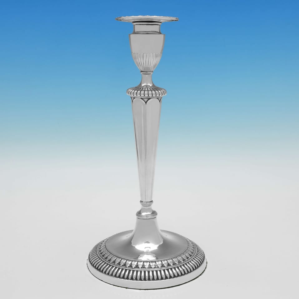 Antique Old Sheffield Plate Set of 4 Candlesticks - made circa 1790 - George III - Image 2