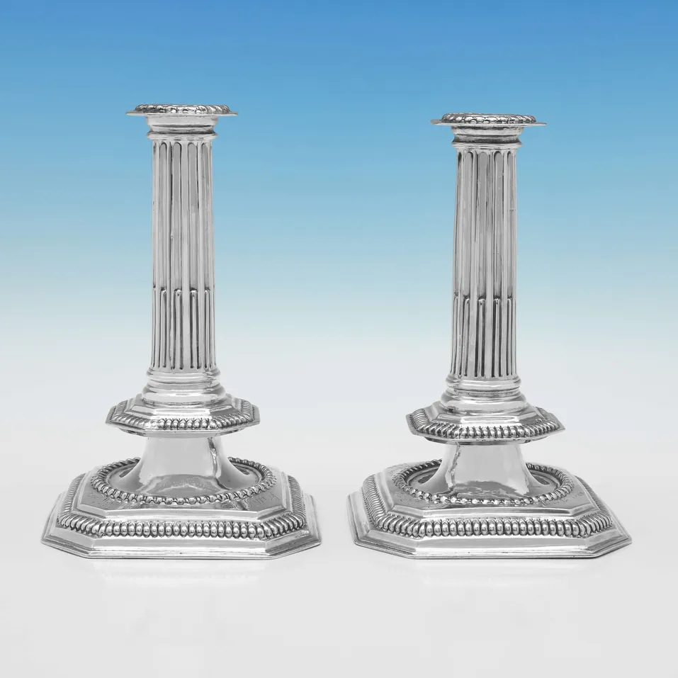 Antique Sterling Silver Pair of Candlesticks - Thomas Allen, hallmarked in 1693 London - William & Mary - Image 1