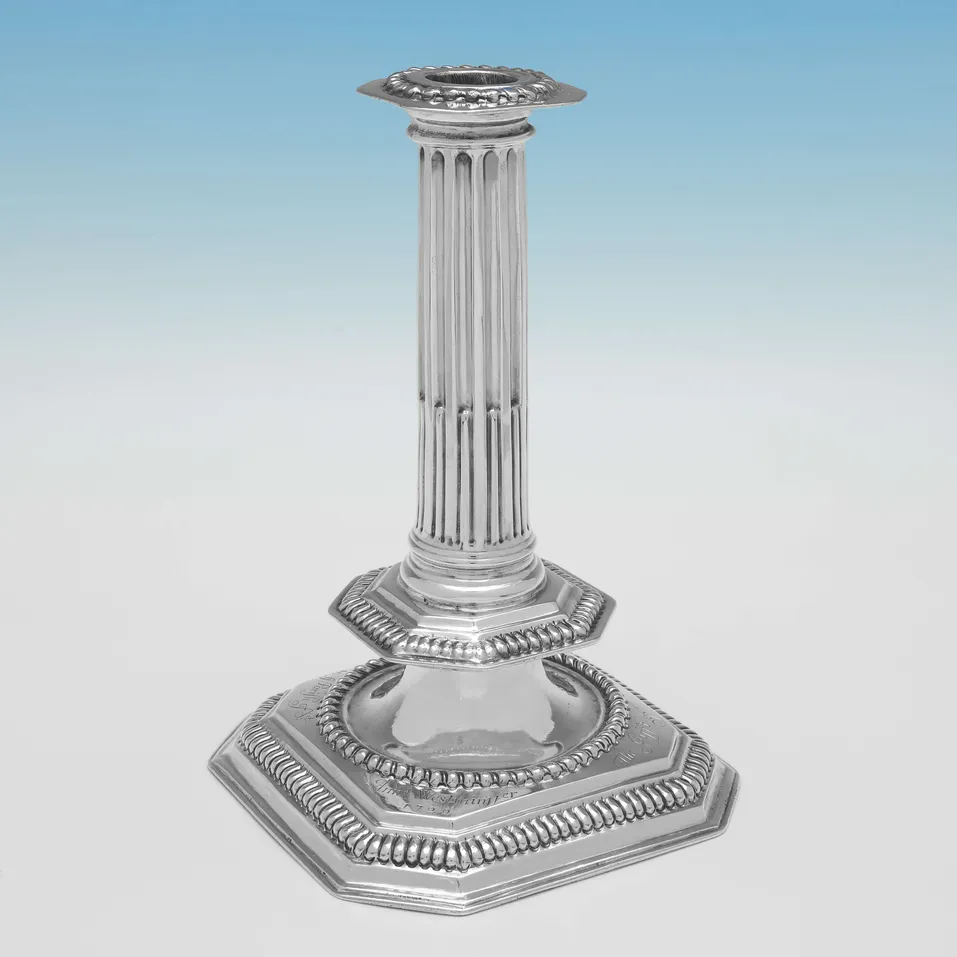 Antique Sterling Silver Pair of Candlesticks - Thomas Allen, hallmarked in 1693 London - William & Mary - Image 2