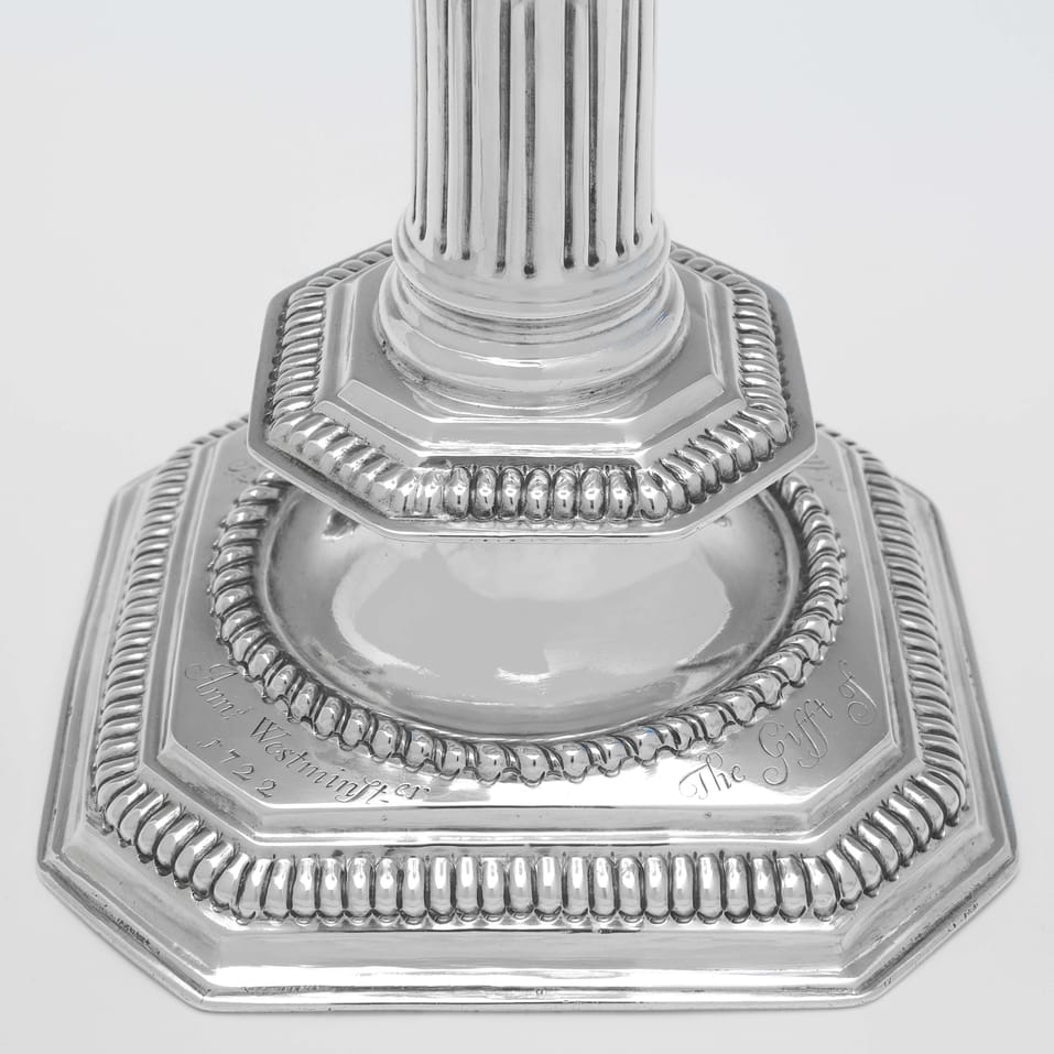 Antique Sterling Silver Pair of Candlesticks - Thomas Allen, hallmarked in 1693 London - William & Mary - Image 4