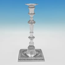 Sterling Silver Set of 4 Cast Candlesticks - Gowland Brothers, hallmarked in 1966 London - Elizabeth II - Thumbnail 2