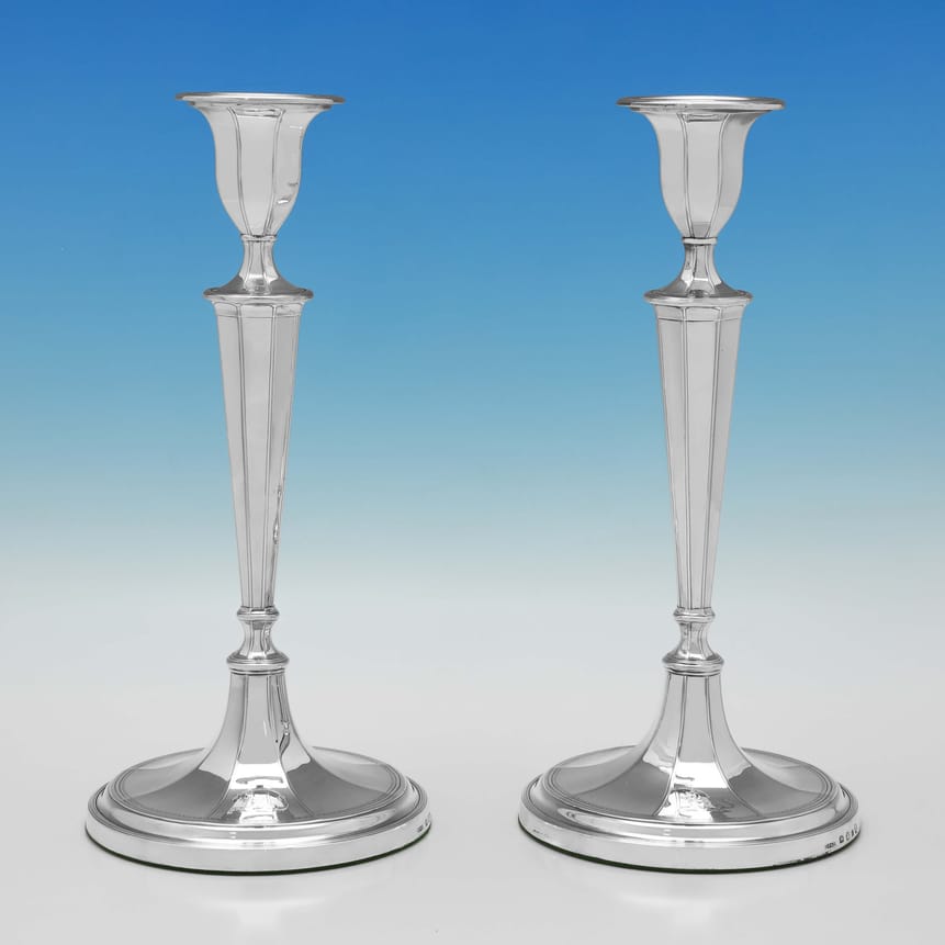 Antique Sterling Silver Candlesticks - John Parsons & Co. Hallmarked In 1790 Sheffield - Georgian - Image 1