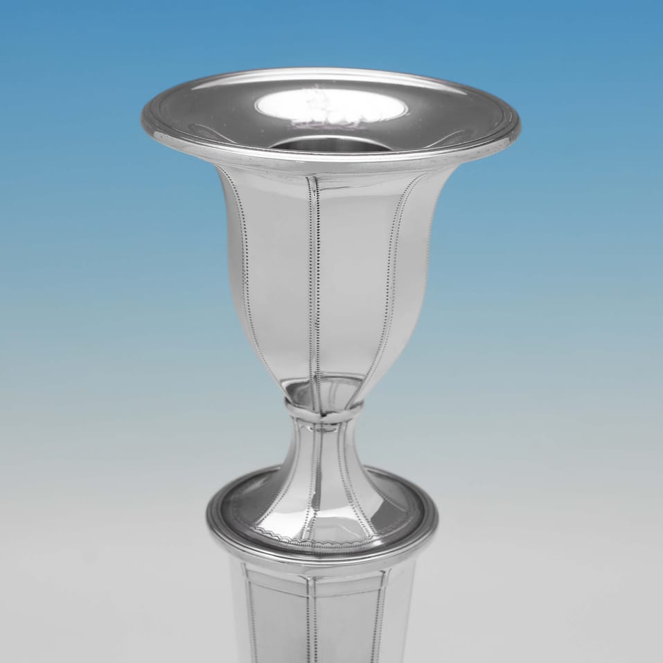 Antique Sterling Silver Pair of Candlesticks - John Parsons & Co., hallmarked in 1790 Sheffield - George III - Image 4