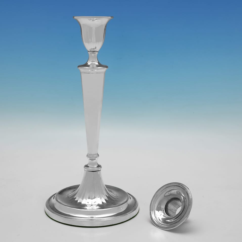 Antique Sterling Silver Set of 4 Candlesticks - John Parsons & Co., hallmarked in 1786 Sheffield - George III - Image 3