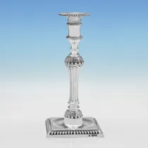 Antique Sterling Silver Pair of Cast Candlesticks - Gibson & Langman, hallmarked in 1898 London - Victorian - Thumbnail 2