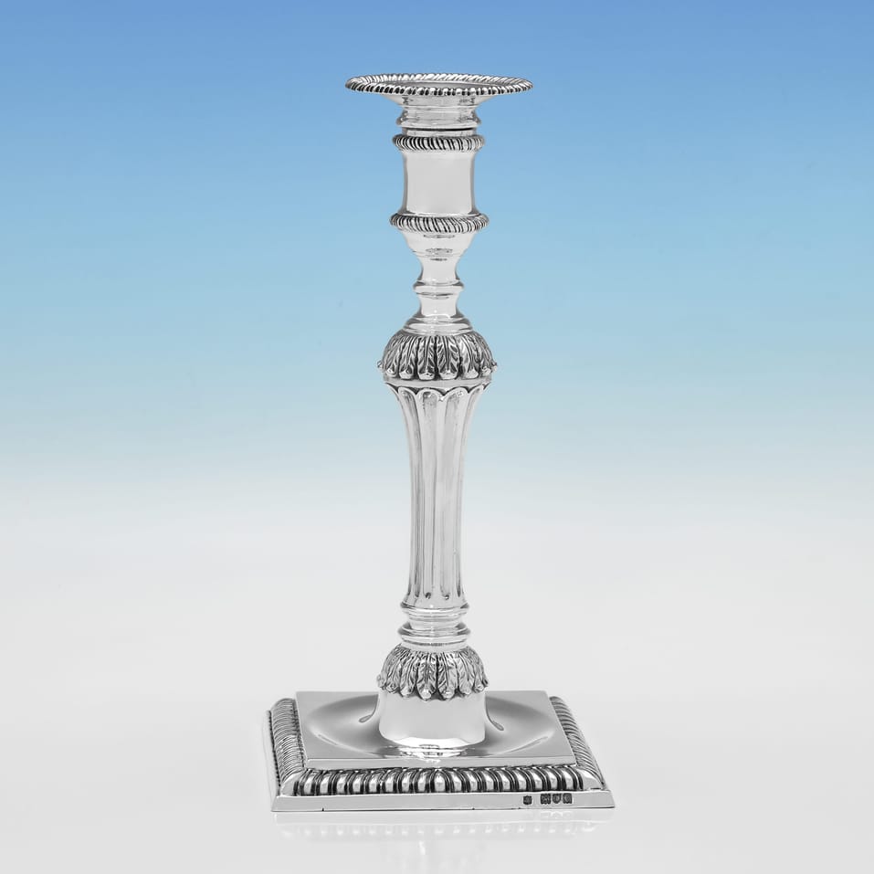 Antique Sterling Silver Pair of Cast Candlesticks - Gibson & Langman, hallmarked in 1898 London - Victorian - Image 2