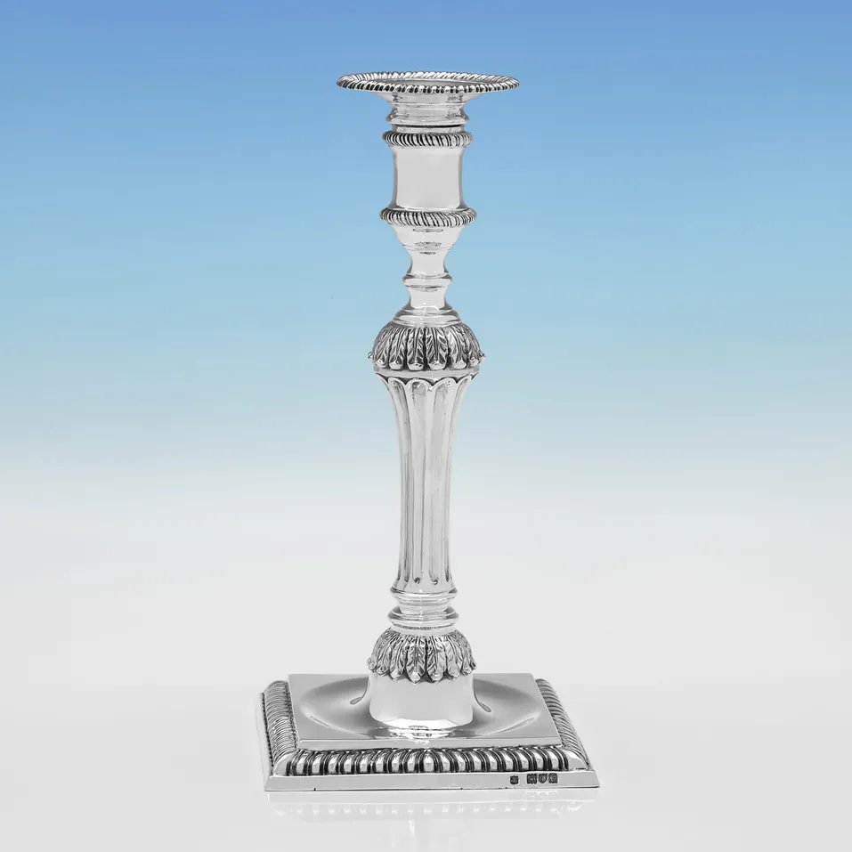Antique Sterling Silver Pair of Cast Candlesticks - Gibson & Langman, hallmarked in 1898 London - Victorian - Image 2