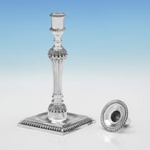 Antique Sterling Silver Pair of Cast Candlesticks - Gibson & Langman, hallmarked in 1898 London - Victorian - Thumbnail 3