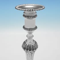 Antique Sterling Silver Pair of Cast Candlesticks - Gibson & Langman, hallmarked in 1898 London - Victorian - Thumbnail 4