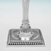 Antique Sterling Silver Pair of Cast Candlesticks - Gibson & Langman, hallmarked in 1898 London - Victorian - Thumbnail 5