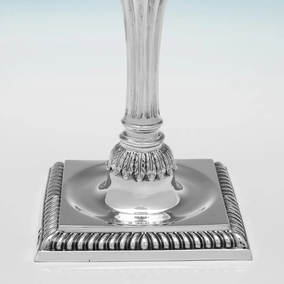 Antique Sterling Silver Pair of Cast Candlesticks - Gibson & Langman, hallmarked in 1898 London - Victorian - Image 5