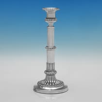 Antique Sterling Silver Pair of Telescopic Candlesticks - John Roberts & Co., hallmarked in 1814 Sheffield - Regency - Thumbnail 3