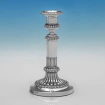 Antique Sterling Silver Pair of Telescopic Candlesticks - John Roberts & Co., hallmarked in 1814 Sheffield - Regency - Thumbnail 5