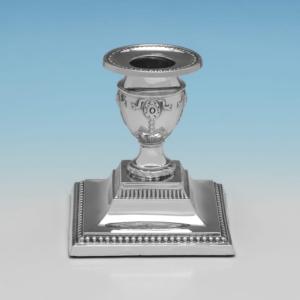 Antique Sterling Silver Pair of Candlesticks - Fordham & Faulkner, hallmarked in 1905 Sheffield - Edwardian - Image 2