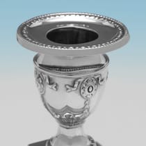 Antique Sterling Silver Pair of Candlesticks - Fordham & Faulkner, hallmarked in 1905 Sheffield - Edwardian - Thumbnail 4