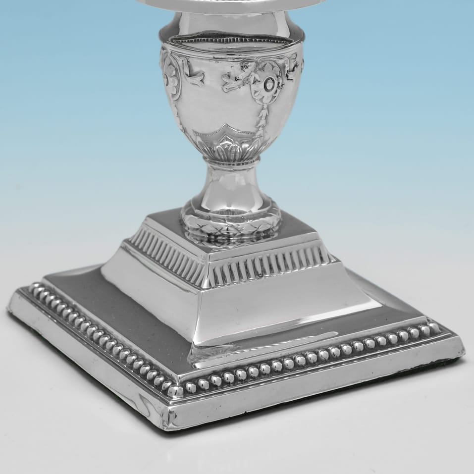 Antique Sterling Silver Pair of Candlesticks - Fordham & Faulkner, hallmarked in 1905 Sheffield - Edwardian - Image 5