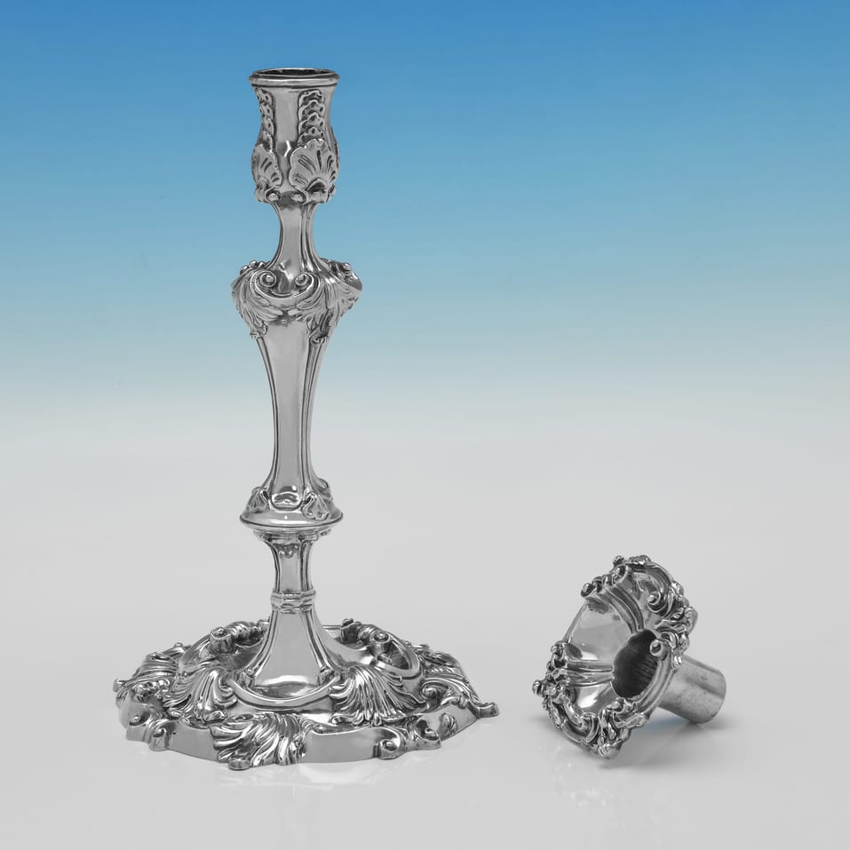 Antique Sterling Silver Pair of Candlesticks - William Fountain, hallmarked in 1811 London - George III - Image 3