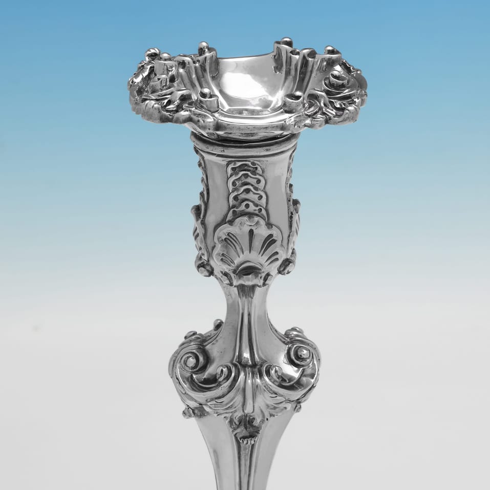 Antique Sterling Silver Pair of Candlesticks - William Fountain, hallmarked in 1811 London - George III - Image 4