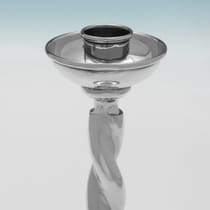 Antique Sterling Silver Pair of Candlesticks - Saunders & Mckenzie, hallmarked in 1924 Birmingham - George V - Thumbnail 4