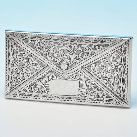 Antique Sterling Silver Card Cases - Adie & Lovekin Hallmarked In 1904 Birmingham - Edwardian - Image 1