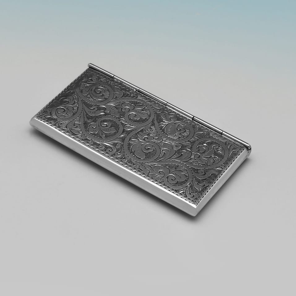 Antique Sterling Silver Card Case - Adie & Lovekin, hallmarked in 1904 Birmingham - Edwardian - Image 2