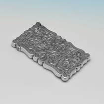 Antique Sterling Silver Card Case - Hilliard & Thomason, hallmarked in 1892 Birmingham - Victorian - Thumbnail 2