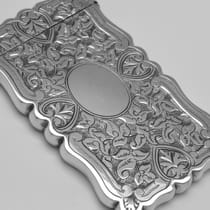 Antique Sterling Silver Card Case - Hilliard & Thomason, hallmarked in 1892 Birmingham - Victorian - Thumbnail 4