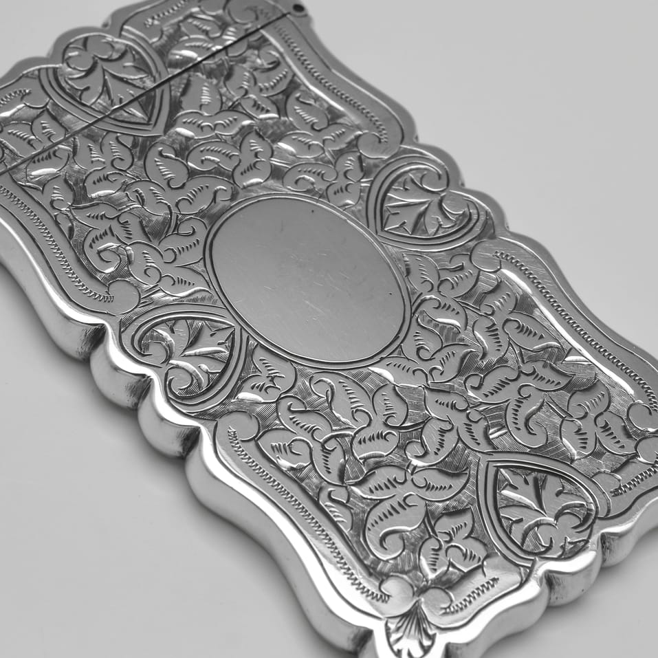 Antique Sterling Silver Card Case - Hilliard & Thomason, hallmarked in 1892 Birmingham - Victorian - Image 4