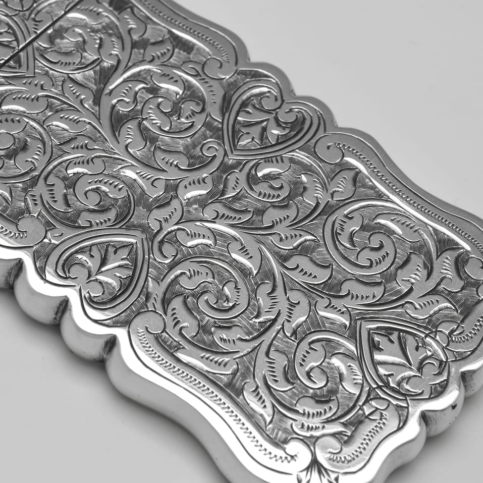 Antique Sterling Silver Card Case - Hilliard & Thomason, hallmarked in 1892 Birmingham - Victorian - Image 5