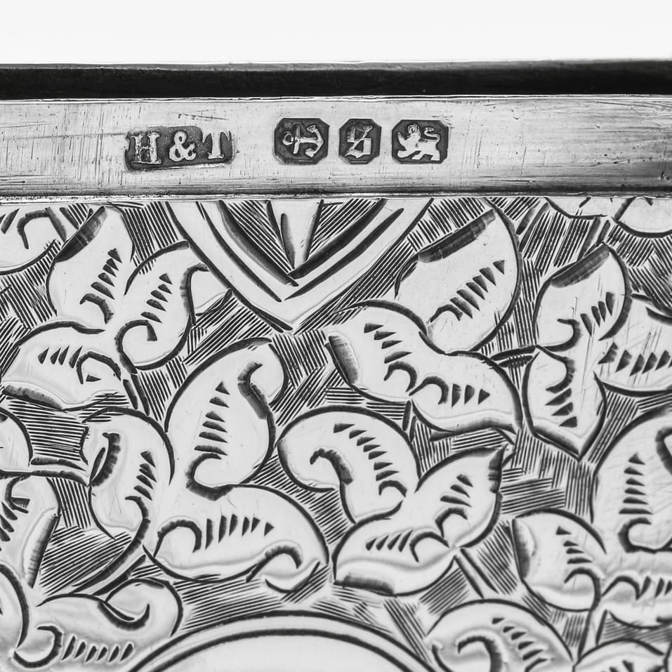 Antique Sterling Silver Card Case - Hilliard & Thomason, hallmarked in 1892 Birmingham - Victorian - Image 6