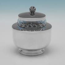 Sterling Silver & Glass Caviar Dish - Asprey & Co. Ltd., hallmarked in 1996 Birmingham - Elizabeth II - Thumbnail 1