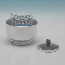 Sterling Silver & Glass Caviar Dish - Asprey & Co. Ltd., hallmarked in 1996 Birmingham - Elizabeth II - Thumbnail 2