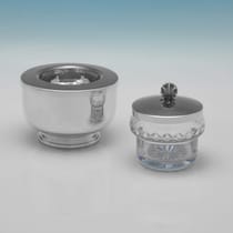 Sterling Silver & Glass Caviar Dish - Asprey & Co. Ltd., hallmarked in 1996 Birmingham - Elizabeth II - Thumbnail 3
