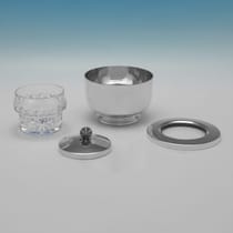 Sterling Silver & Glass Caviar Dish - Asprey & Co. Ltd., hallmarked in 1996 Birmingham - Elizabeth II - Thumbnail 4