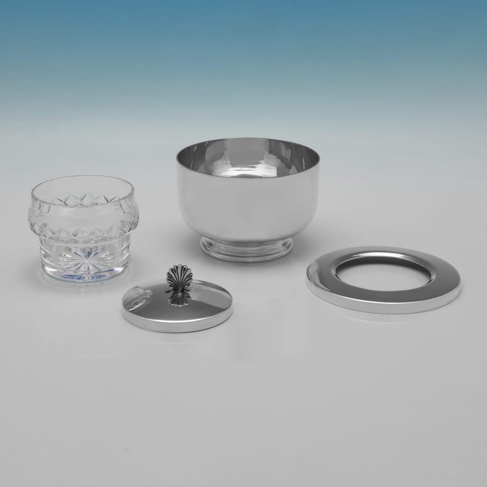 Sterling Silver & Glass Caviar Dish - Asprey & Co. Ltd., hallmarked in 1996 Birmingham - Elizabeth II - Image 4