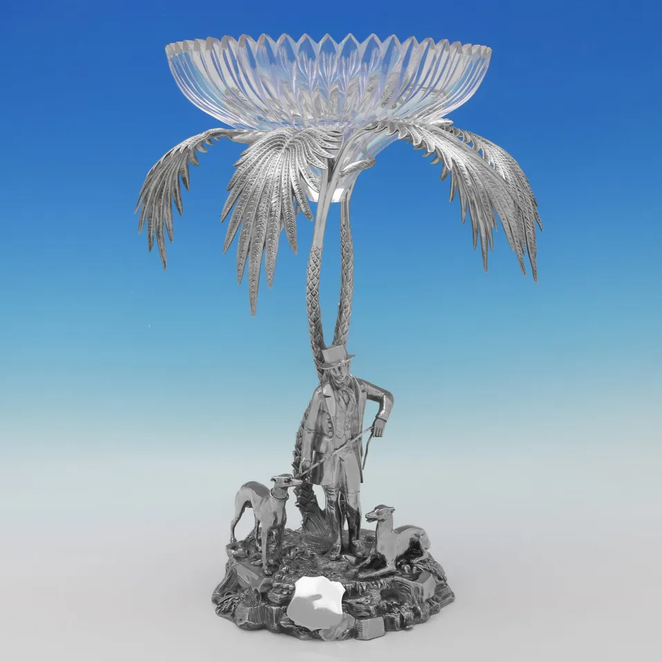 Antique Sterling Silver Figural Centrepiece - Thomas Bradbury, hallmarked in 1873 Sheffield - Victorian