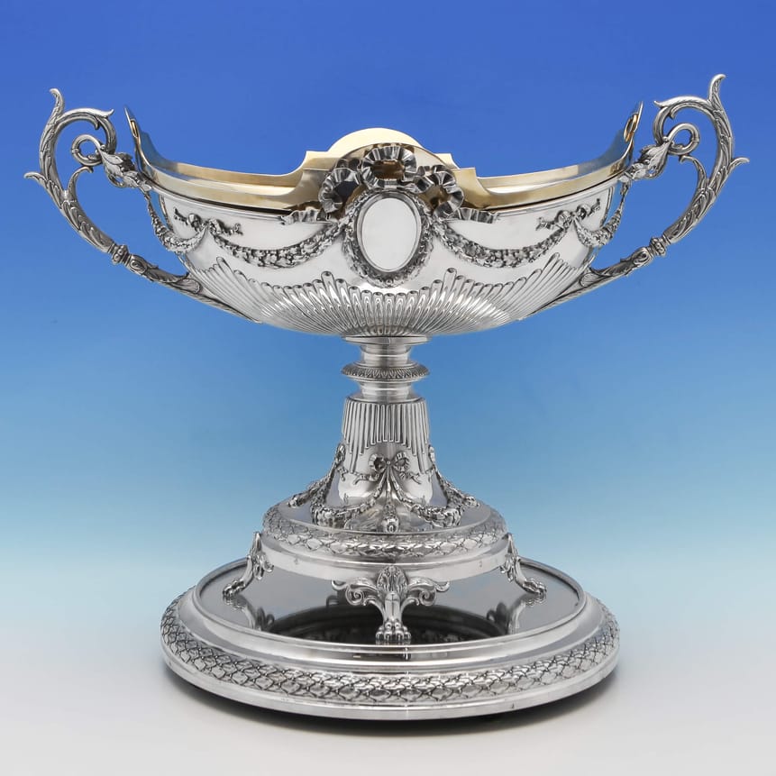 Antique Sterling Silver Centrepiece Jardiniere & Plateau - Odiot Made Circa 1830 Unknown - Georgian - Image 1