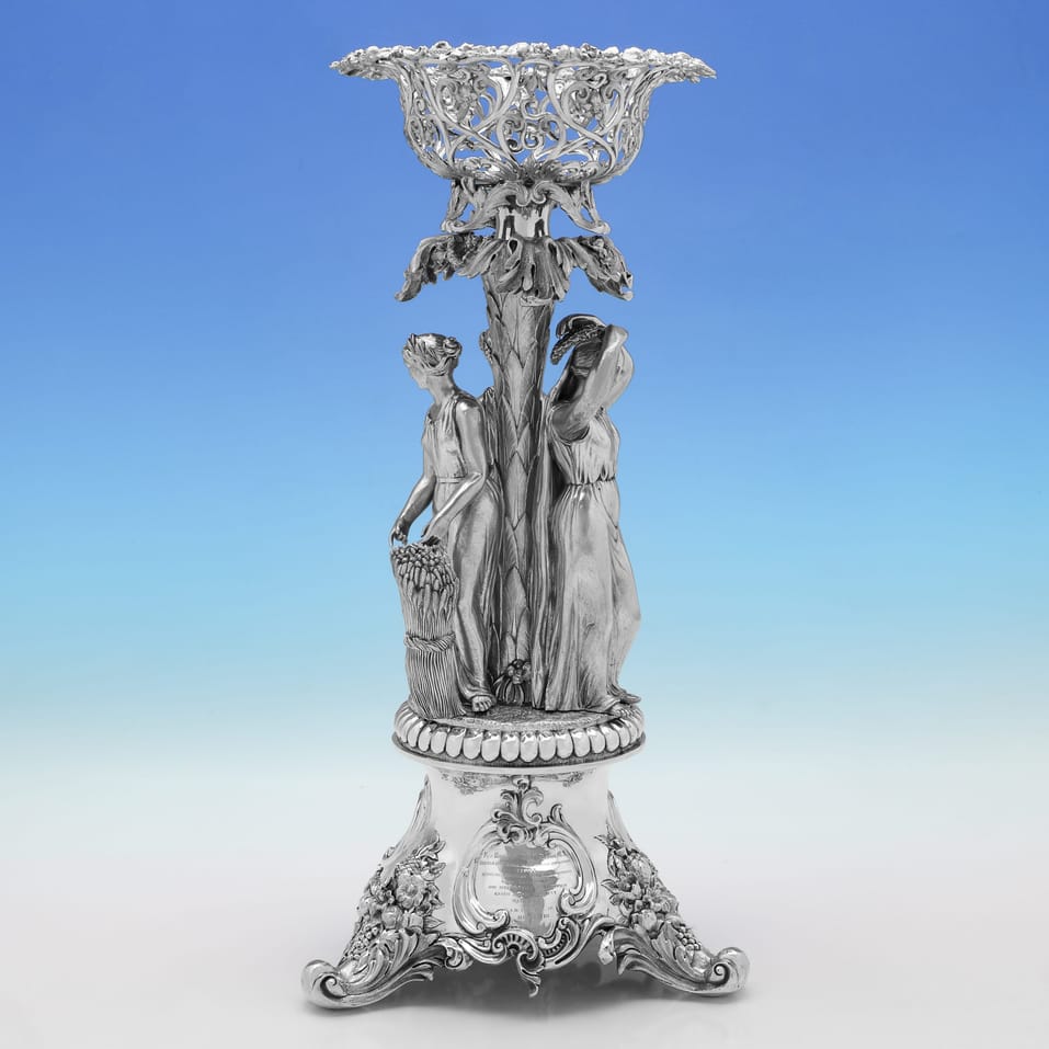 Antique Sterling Silver Centrepiece - John Edward Terry, hallmarked in 1847 London - Victorian - Image 9