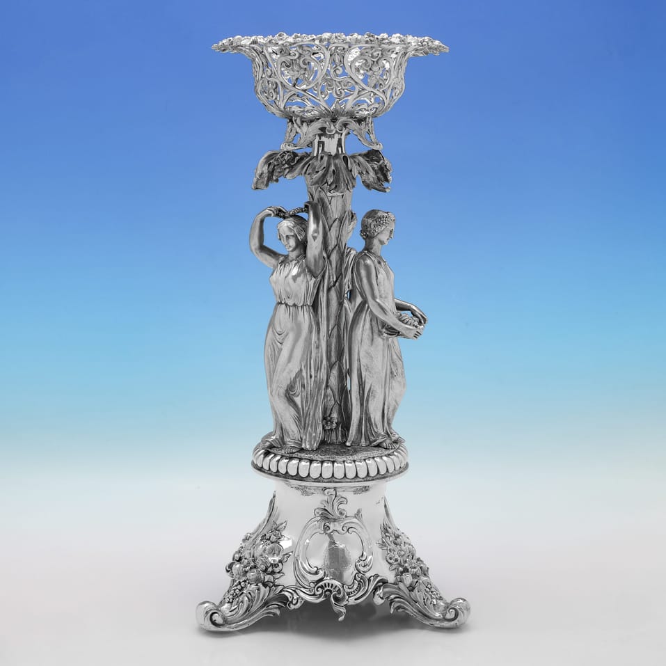 Antique Sterling Silver Centrepiece - John Edward Terry, hallmarked in 1847 London - Victorian - Image 10