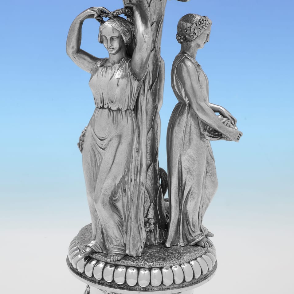 Antique Sterling Silver Centrepiece - John Edward Terry, hallmarked in 1847 London - Victorian - Image 13