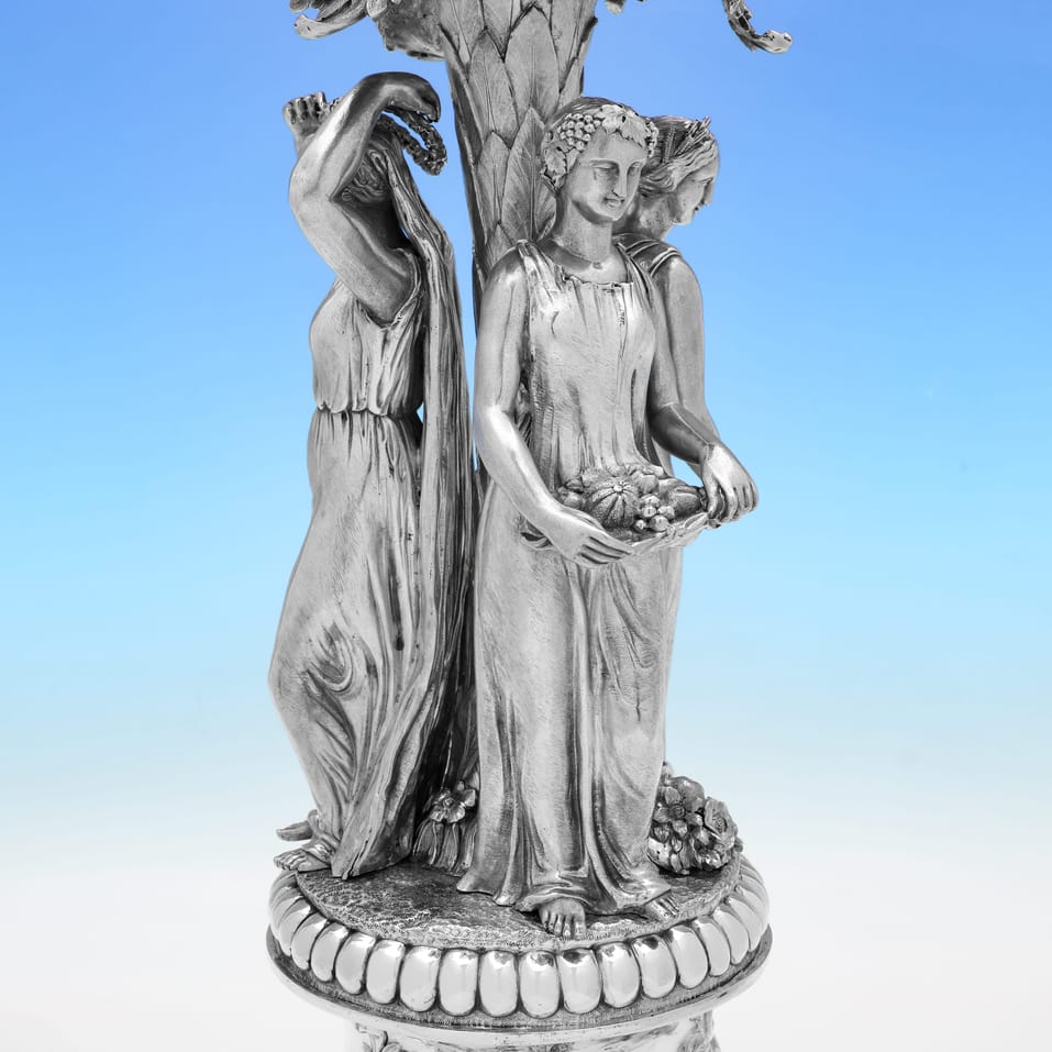 Antique Sterling Silver Centrepiece - John Edward Terry, hallmarked in 1847 London - Victorian - Image 14