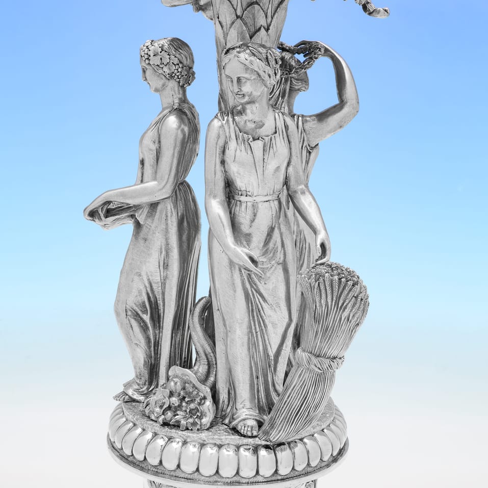 Antique Sterling Silver Centrepiece - John Edward Terry, hallmarked in 1847 London - Victorian - Image 15