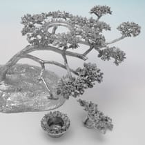 Sterling Silver Suite of Elephants and Tree Candle Holders - Patrick Mavros, made circa 2000 London - Elizabeth II - Thumbnail 9