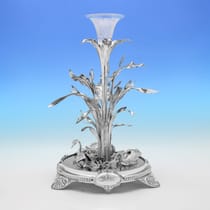 Antique Sterling Silver Centrepiece - George Richards & Elkington & Co., hallmarked in 1850 London - Victorian - Thumbnail 1