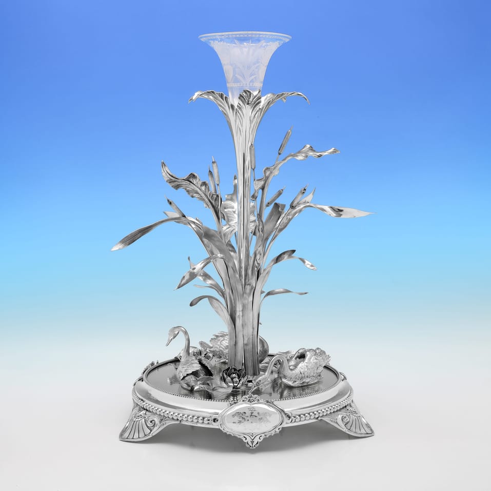 Antique Sterling Silver Centrepiece - George Richards & Elkington & Co., hallmarked in 1850 London - Victorian