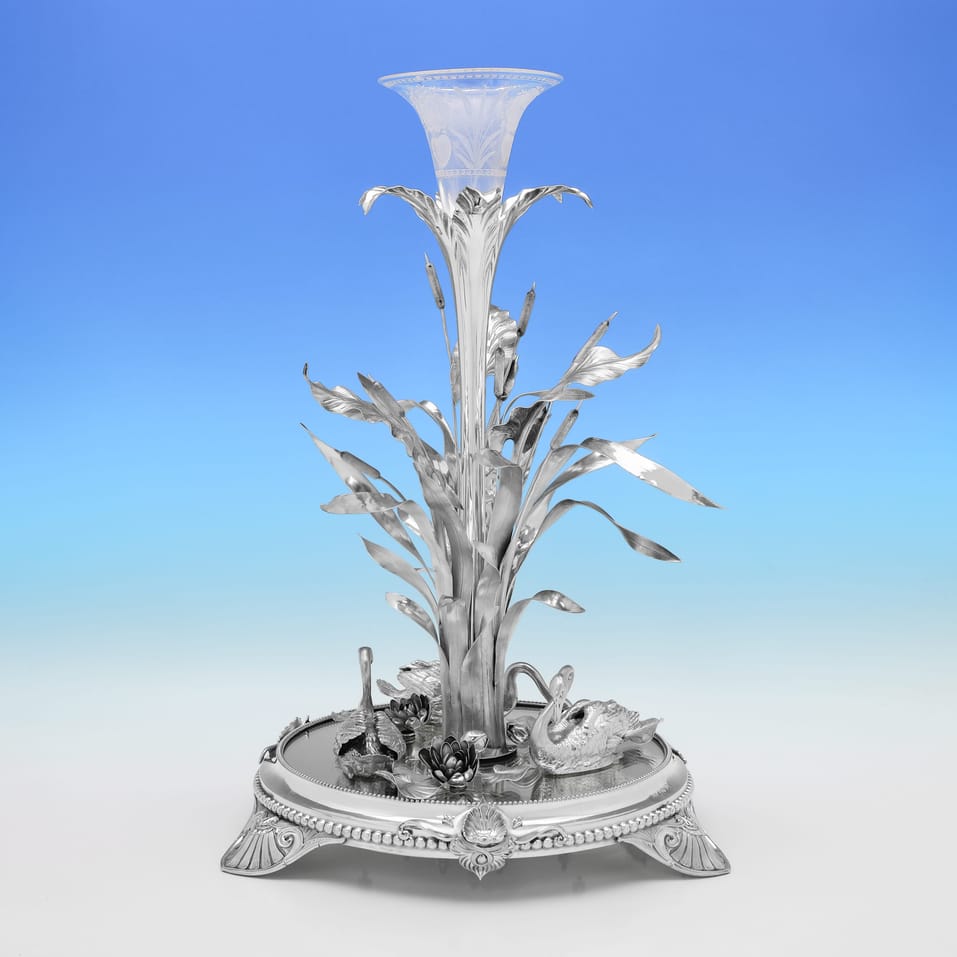 Antique Sterling Silver Centrepiece - George Richards & Elkington & Co., hallmarked in 1850 London - Victorian - Image 2