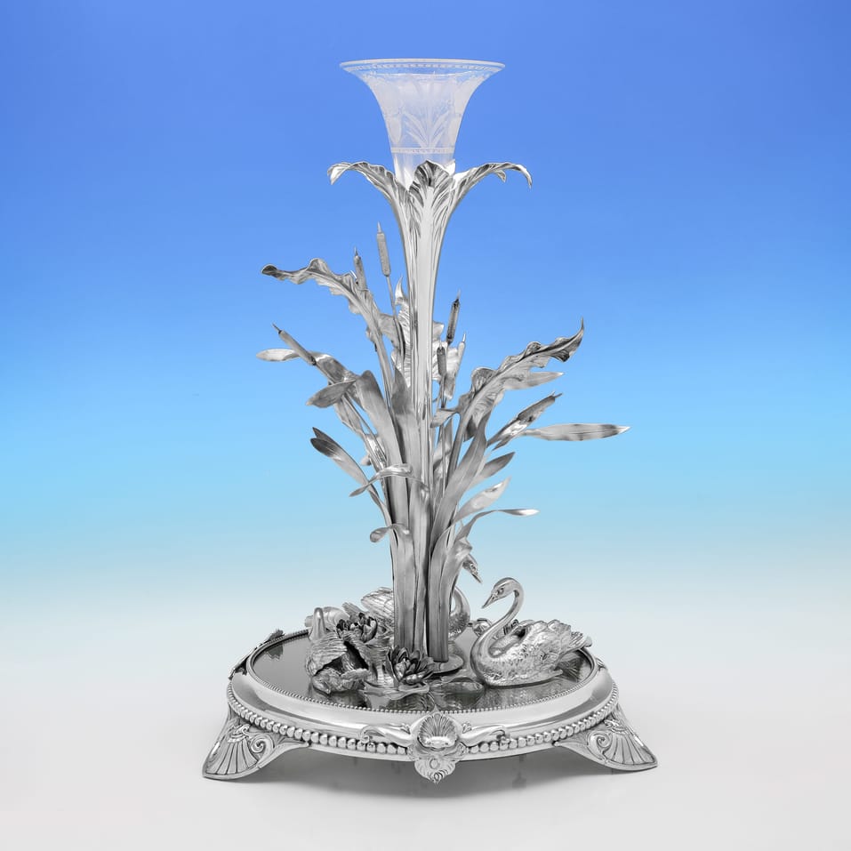 Antique Sterling Silver Centrepiece - George Richards & Elkington & Co., hallmarked in 1850 London - Victorian - Image 3