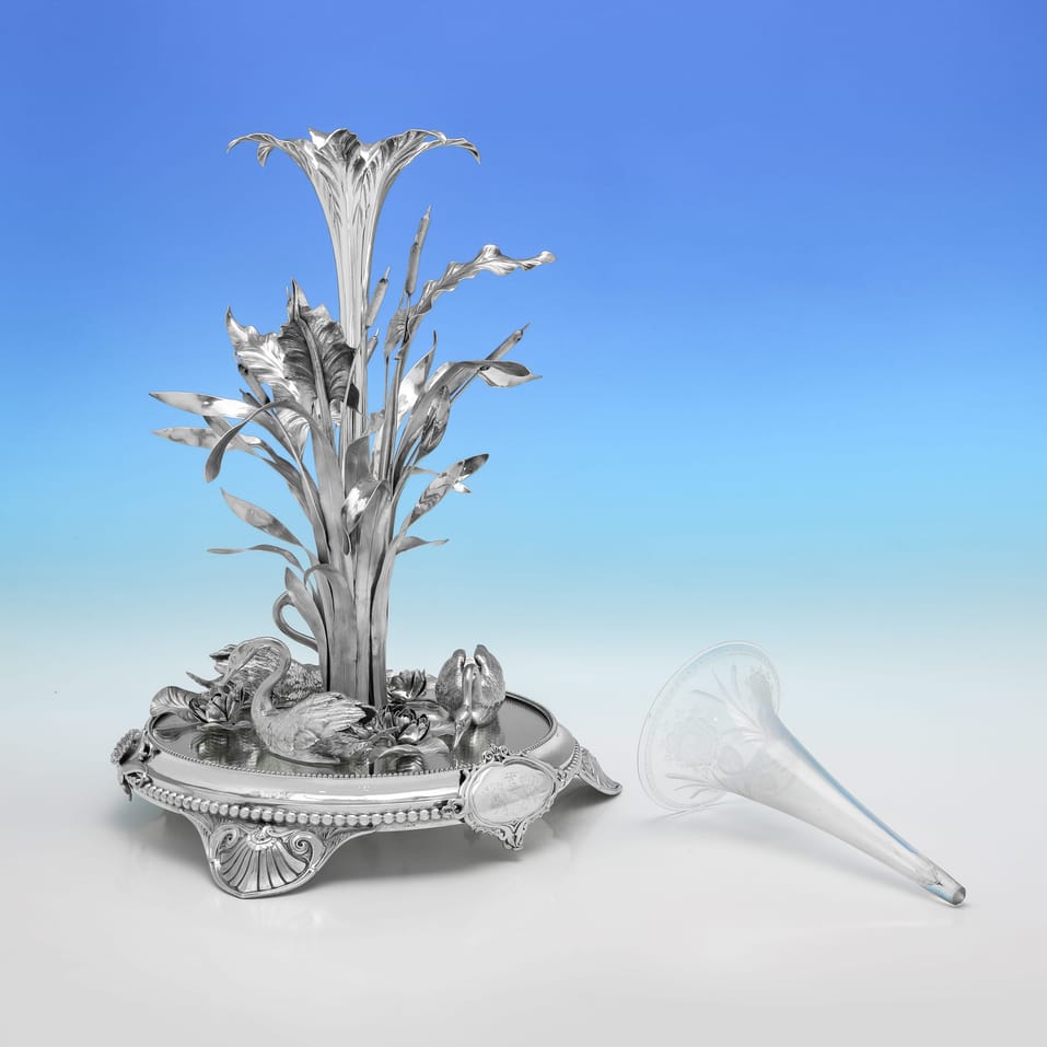 Antique Sterling Silver Centrepiece - George Richards & Elkington & Co., hallmarked in 1850 London - Victorian - Image 4
